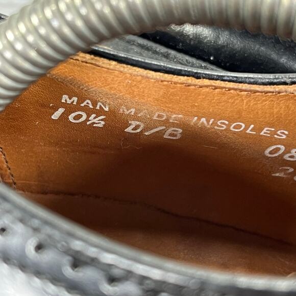 Bostonian Men's Vintage Wingtip Black Leather Oxfords Size 10.5 D/B Made In USA - Picture 9 of 13